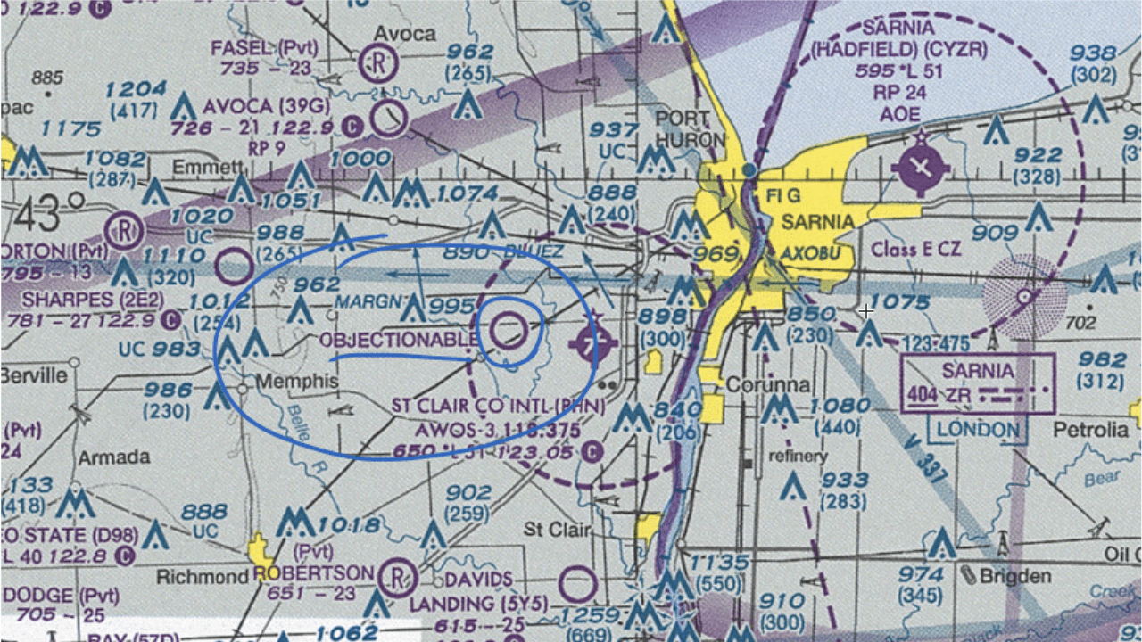 Objectionable Airports on the VFR Sectional